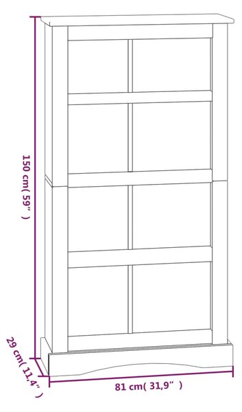 243743 vidaXL Βιβλιοθήκη 4 επιπέδων Μεξικ. Στιλ Corona 81x29x150 εκ