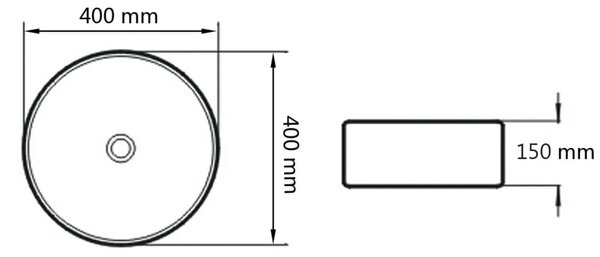 VidaXL Νιπτήρας Στρογγυλός Λευκός 40 x 15 εκ. Κεραμικός