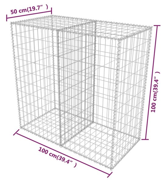 VidaXL Συρματοκιβώτιο 100 x 50 x 100 εκ. από Γαλβανισμένο Χάλυβα