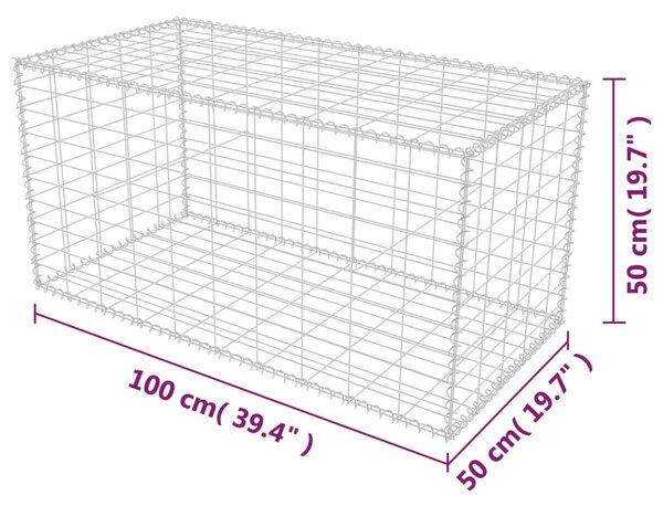 VidaXL Συρματοκιβώτιο 100 x 50 x 50 εκ. από Γαλβανισμένο Χάλυβα