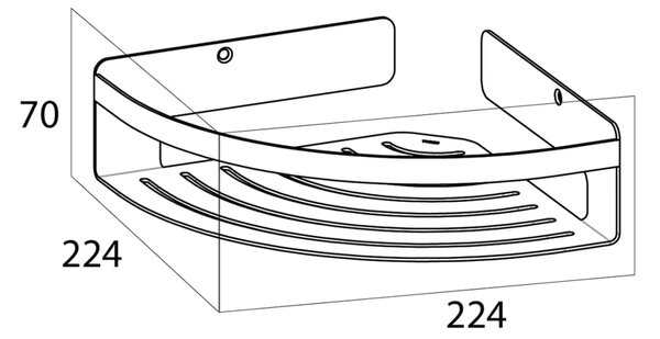 Tiger Ράφι Ντουζιέρας Γωνιακό Caddy Ασημί Μεγάλο 1400630946