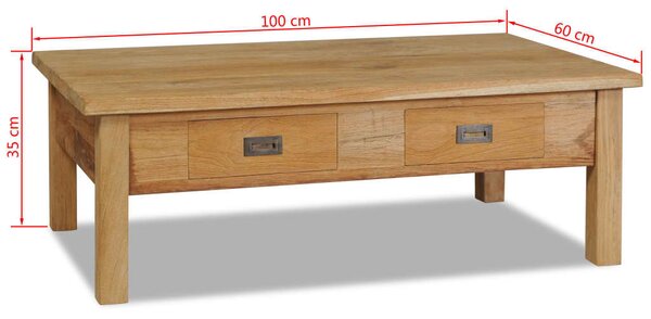 VidaXL Τραπέζι Σαλονιού 110 x 60 x 35 εκ. από Μασίφ Ξύλο Teak