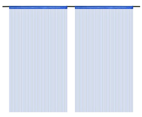 VidaXL Κουρτίνες με Κρόσσια 2 τεμ. Μπλε 100 x 250 εκ