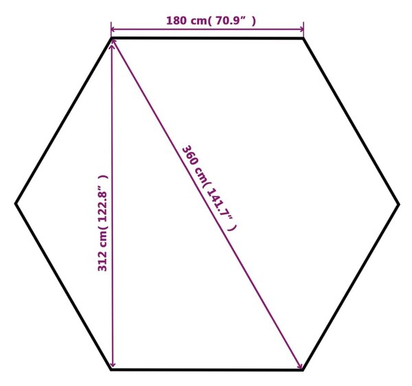 VidaXL Κιόσκι Κήπου με Κουρτίνες Εξαγωνικό 360 x 265 εκ