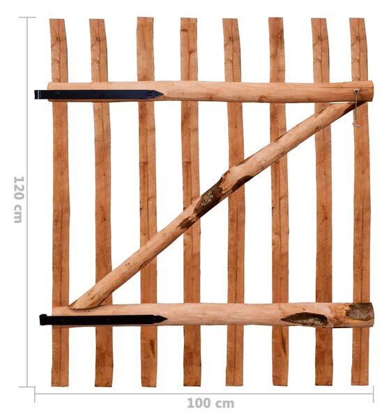 VidaXL Πόρτα Φράχτη Μονή 100 x 120εκ. από Εμποτισμένο Ξύλο Φουντουκιάς