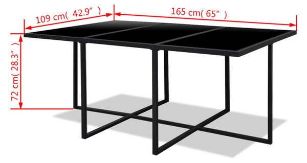 VidaXL Σετ Τραπεζαρίας Εξ. Χώρου 11 τεμ Μαύρο Συνθ. Ρατάν με Μαξιλάρια