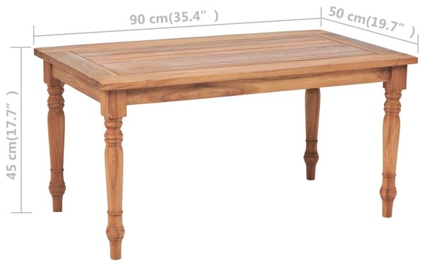 VidaXL Τραπέζι Batavia 90 x 50 x 45 εκ. από Ξύλο Teak