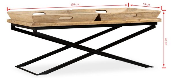 VidaXL Τραπεζάκι Σαλονιού 110 x 55 x 42 εκ. από Μασίφ Ξύλο Μάνγκο