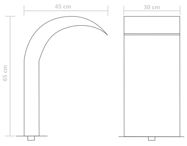 VidaXL Σιντριβάνι Πισίνας Ασημί 45 x 30 x 65 εκ. από Ανοξείδωτο Ατσάλι