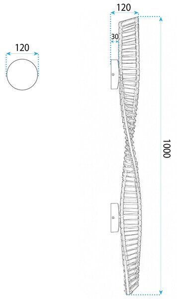 ΕΠΙΤΟΙΧΟ ΦΩΤΙΣΤΙΚΟ LED APP1952-W 100cm GOLD