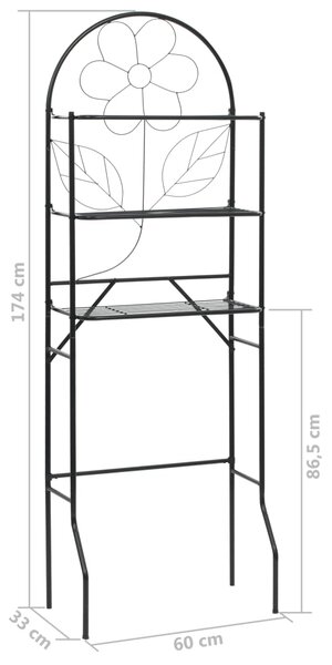 VidaXL Ραφιέρα Μπάνιου Μαύρη 60 x 33 x 174 εκ