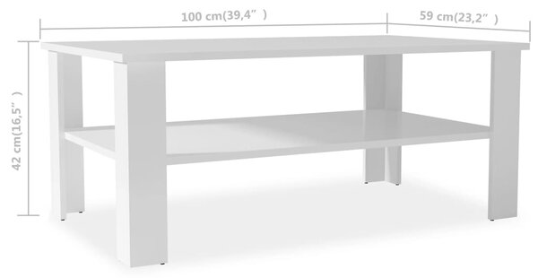 VidaXL Τραπεζάκι Σαλονιού Λευκό 100 x 59 x 42 εκ. από Επεξ. Ξύλο