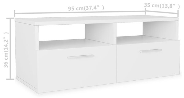 VidaXL Έπιπλο Τηλεόρασης Λευκό 95 x 35 x 36 εκ. από Επεξ. Ξύλο