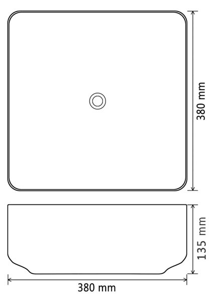 VidaXL Νιπτήρας Τετράγωνος Μαύρος 38 x 38 x 13,5 εκ. Κεραμικός