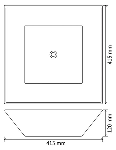 VidaXL Νιπτήρας Τετράγωνος Μαύρος 41,5 x 41,5 x 12 εκ. Κεραμικός