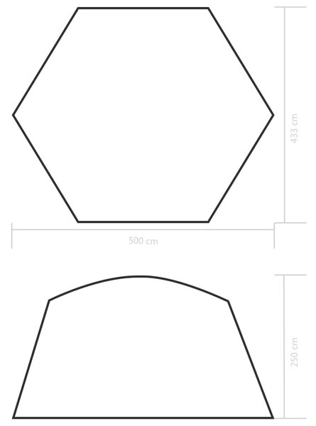 VidaXL Σκίαστρο Πισίνας Μπλε 500 x 433 x 250 εκ. Υφασμάτινο