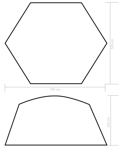 VidaXL Σκίαστρο Πισίνας Μπλε 590 x 520 x 250 εκ. Υφασμάτινο