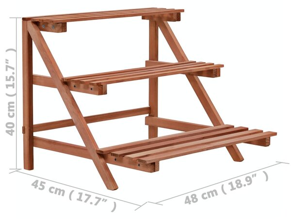 VidaXL Ραφιέρα Φυτών Τριώροφη 48 x 45 x 40 εκ. από Ξύλο Κέδρου