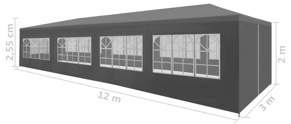 VidaXL Τέντα Εκδηλώσεων Ανθρακί 3 x 12 μ