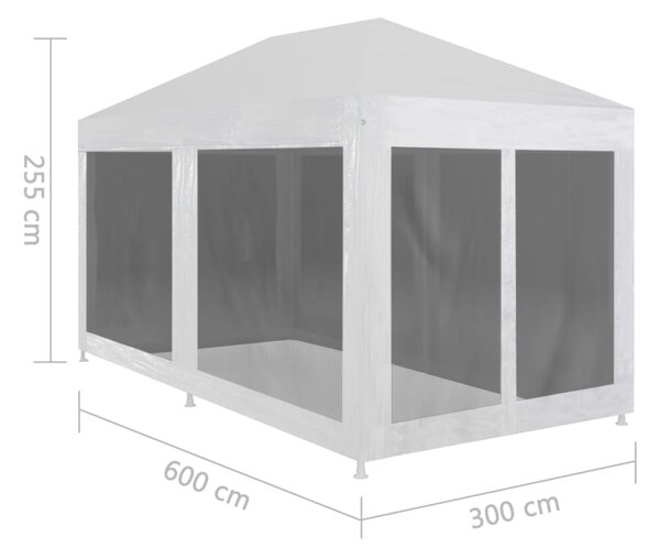 VidaXL Τέντα Εκδηλώσεων με 6 Τοιχώματα με Δίχτυ 6 x 3 μ
