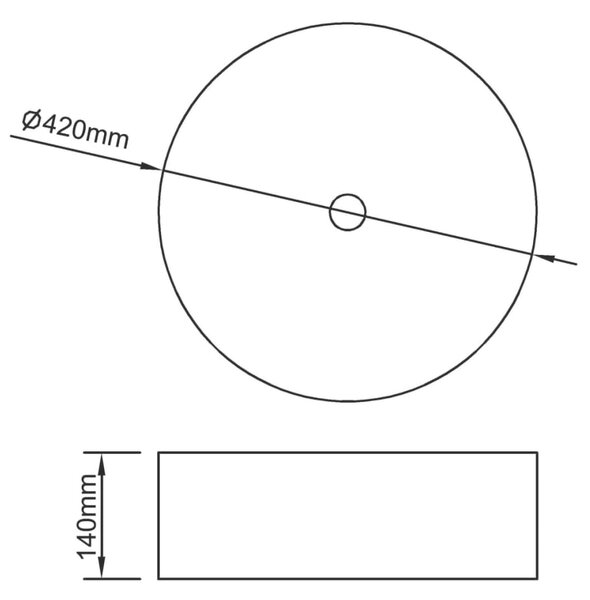 VidaXL Νιπτήρας Ασημί 42 x 14 εκ. Κεραμικός