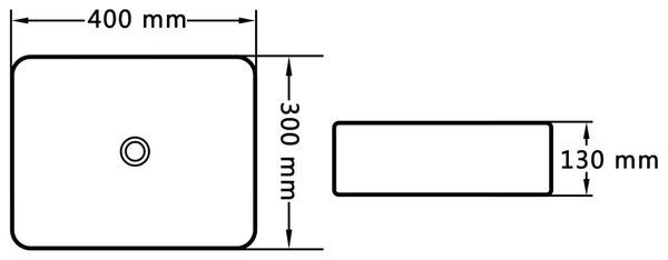 VidaXL Νιπτήρας Μαύρος 40 x 30 x 13 εκ. Κεραμικός