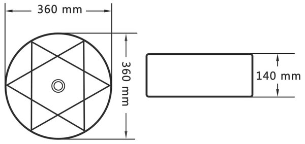 VidaXL Νιπτήρας Λευκός 36 x 14 εκ. Κεραμικός