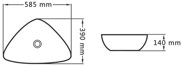 VidaXL Νιπτήρας Λευκός 58,5 x 39 x 14 εκ. Κεραμικός