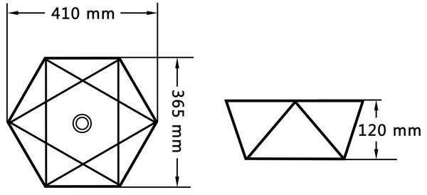 VidaXL Νιπτήρας Λευκός 41 x 36,5 x 12 εκ. Κεραμικός