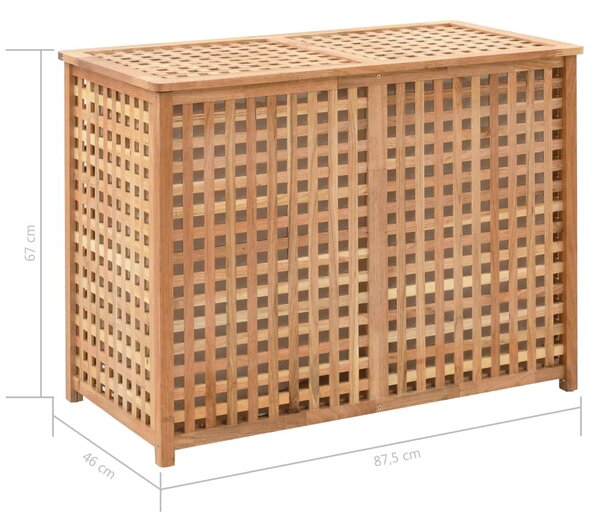 VidaXL Καλάθι Απλύτων 87,5 x 46 x 67 εκ. από Μασίφ Ξύλο Καρυδιάς