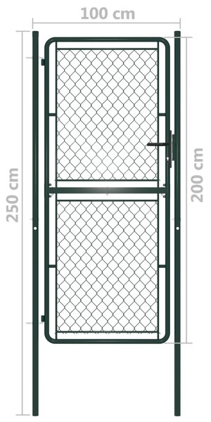 VidaXL Πόρτα Περίφραξης Κήπου Πράσινη 100 x 200 εκ. Ατσάλινη