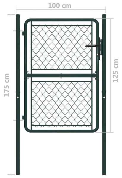 VidaXL Πόρτα Περίφραξης Κήπου Πράσινη 100 x 125 εκ. Ατσάλινη