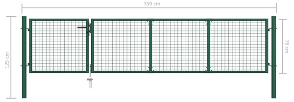 VidaXL Πόρτα Περίφραξης Κήπου Πράσινη 350 x 75 εκ. Ατσάλινη
