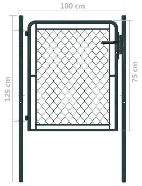 VidaXL Πόρτα Περίφραξης Κήπου Πράσινη 100 x 75 εκ. Ατσάλινη
