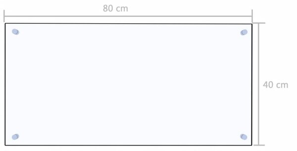 VidaXL Πλάτη Κουζίνας Διαφανής 80 x 40 εκ. από Ψημένο Γυαλί