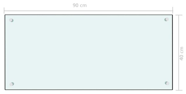 VidaXL Πλάτη Κουζίνας Λευκή 90 x 40 εκ. από Ψημένο Γυαλί