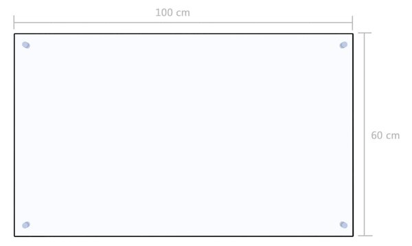 VidaXL Πλάτη Κουζίνας Διαφανής 100 x 60 εκ. από Ψημένο Γυαλί