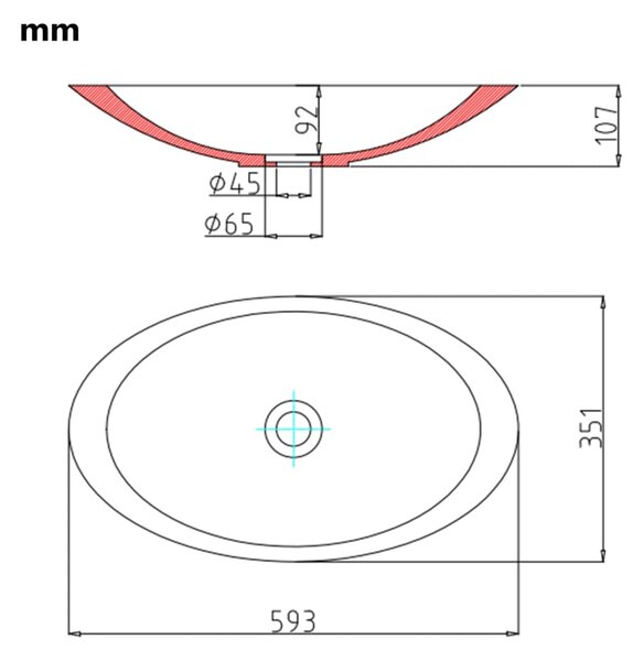 VidaXL Νιπτήρας Λευκός 59,3x35,1x10,7 εκ. Συνθετικός Τεχνητό Μάρμαρο