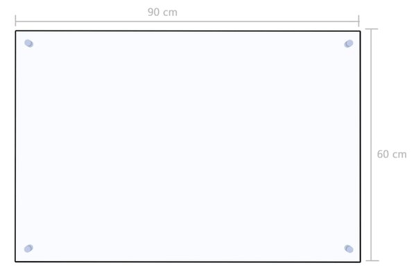 VidaXL Πλάτη Κουζίνας Διαφανής 90 x 60 εκ. από Ψημένο Γυαλί