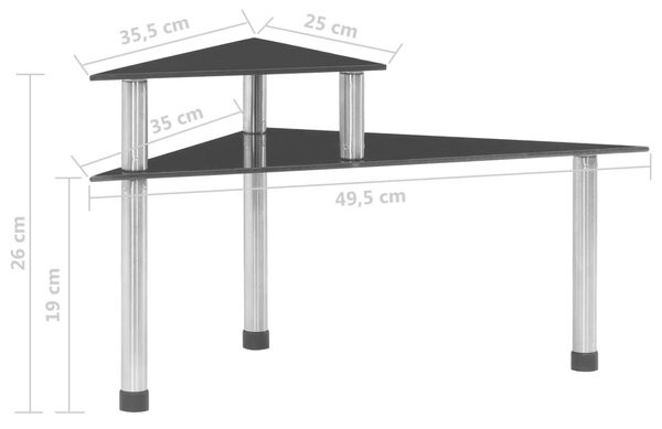 VidaXL Ραφιέρα Κουζίνας Μαύρη 49,5 x 35 x 26 εκ. από Ψημένο Γυαλί