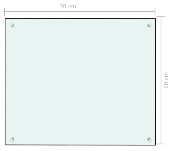VidaXL Πλάτη Κουζίνας Λευκή 70 x 60 εκ. από Ψημένο Γυαλί