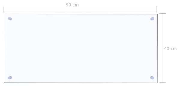 VidaXL Πλάτη Κουζίνας Διαφανής 90 x 40 εκ. από Ψημένο Γυαλί