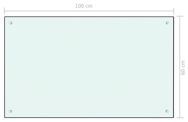 VidaXL Πλάτη Κουζίνας Λευκή 100 x 60 εκ. από Ψημένο Γυαλί