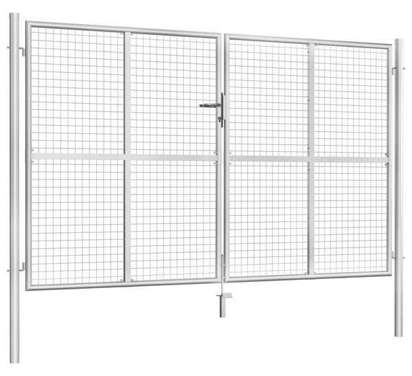 VidaXL Πόρτα Περίφραξης Ασημί 306 x 200 εκ. από Γαλβανισμένο Χάλυβα