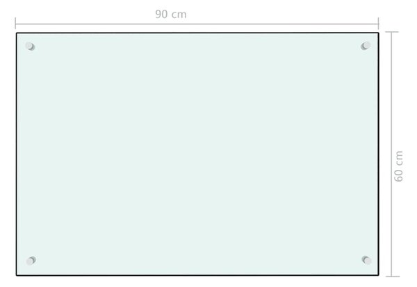 VidaXL Πλάτη Κουζίνας Λευκή 90 x 60 εκ. από Ψημένο Γυαλί