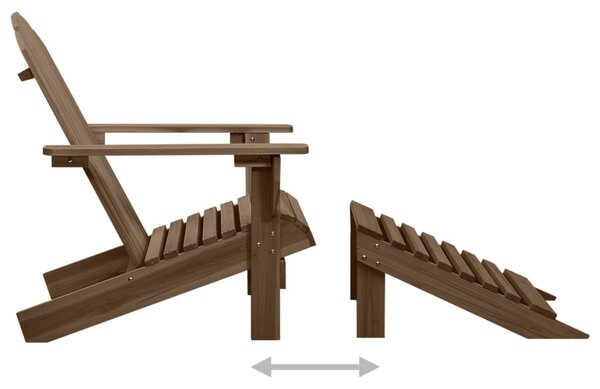 VidaXL Πολυθρόνα με Υποπόδιο Καφέ από Ξύλο