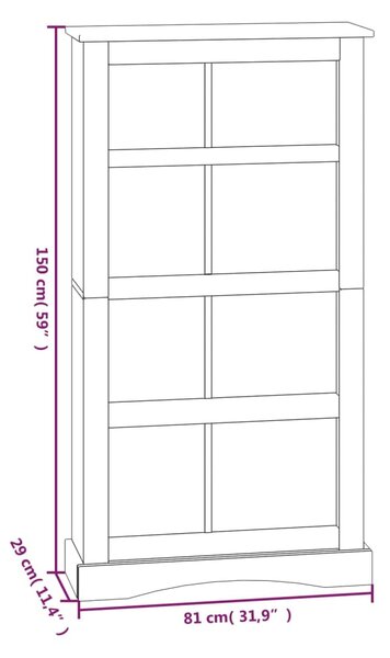 VidaXL Βιβλιοθήκη 4 Επ. Μεξικ. Στιλ Corona Λευκό 81x29x150 εκ