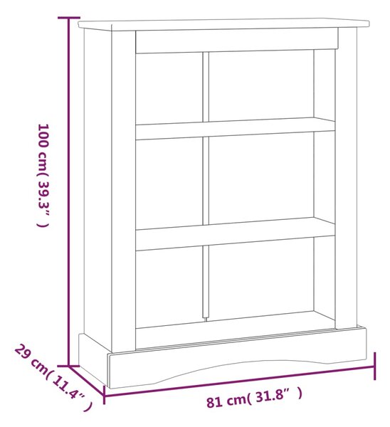 VidaXL Βιβλιοθήκη 3 Επ. Γκρι Μεξικ. Στιλ Corona Γκρι 81x29x100 εκ