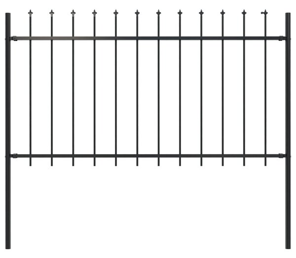 VidaXL Κάγκελα Περίφραξης με Λόγχες Μαύρα 1,7 x 1 μ. από Χάλυβα