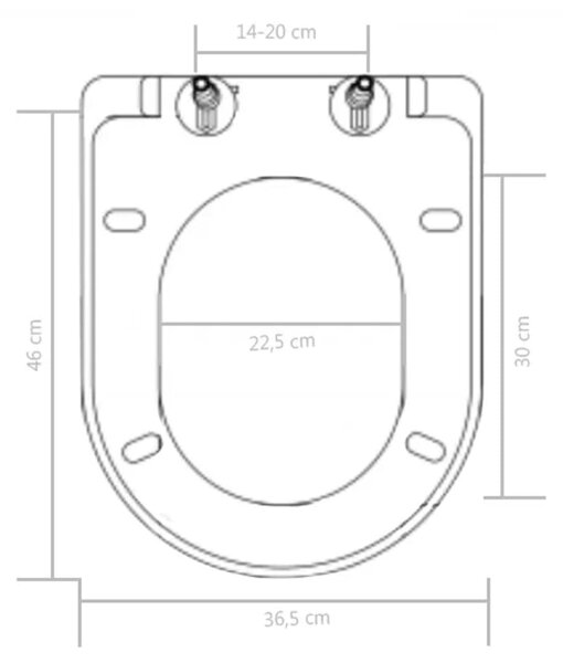 VidaXL Κάλυμμα Λεκάνης με Soft Close & Quick Release Μαύρο